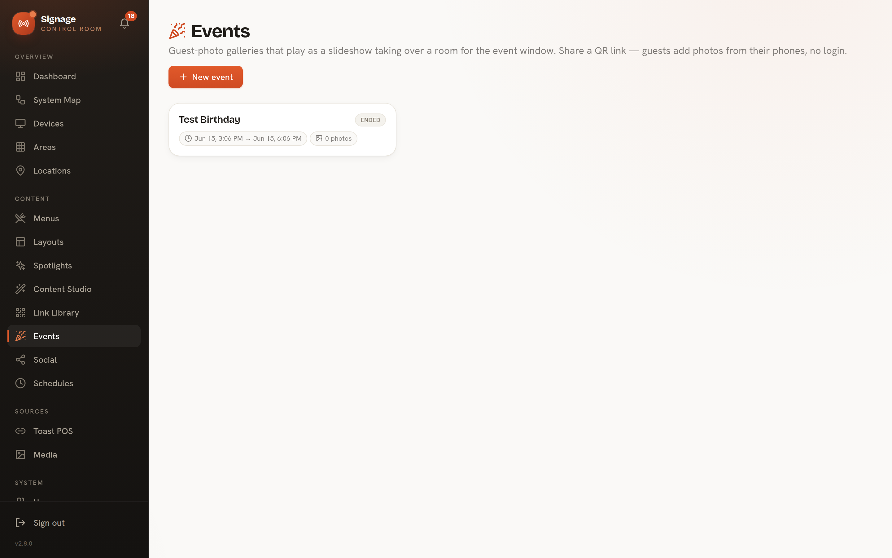 Event galleries